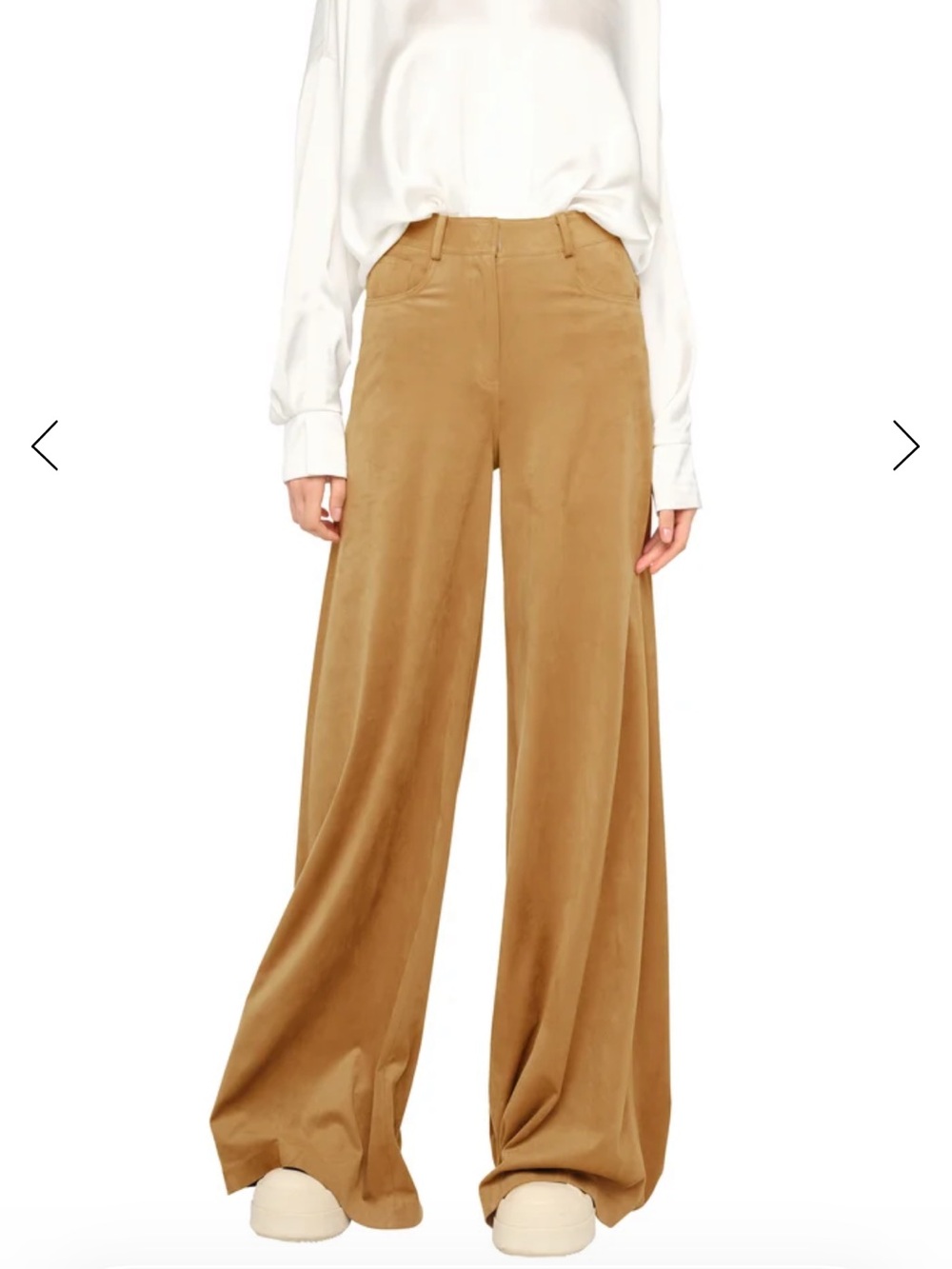 Norma Kamali Wide-Leg High Waist Pants in Camel